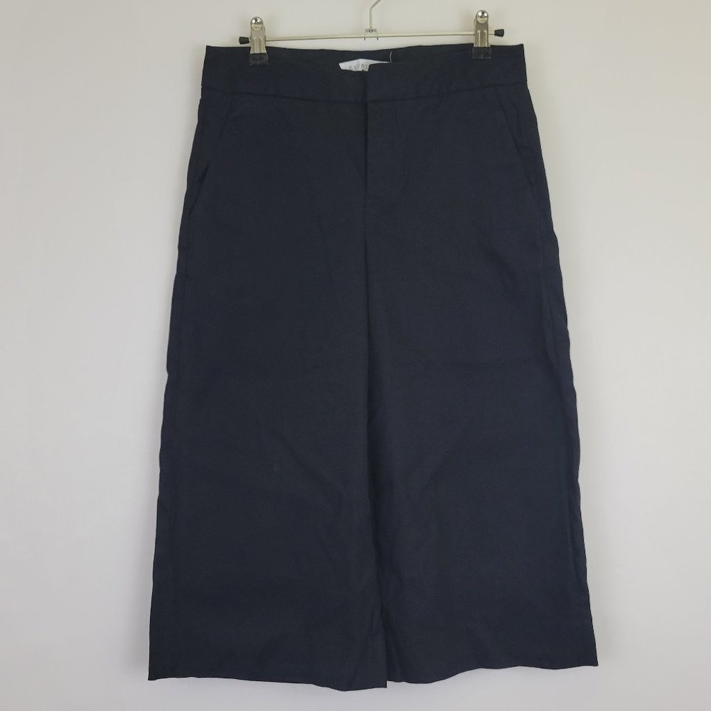 Everlane High Rise Crop Capri Chino Trouser Below Knee Wide Leg Pant, Black
